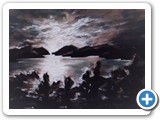 Sonnenaufgang am Fjord -- 20 x 30 Pastellkreide (in Privatbesitz)