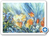Gartenfrühling -- Acryl auf Leinen 90 x 30 (in Privatbesitz)
