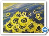 Rebeccas Sonnenblumen -- Acryl auf Leinen 70 x 50 (in Privatbesitz)