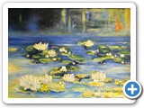 Seerosenteich -- Acryl auf Canvas Board 70 x 50